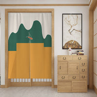 HKM-650259 Customizable Fabric Door Curtain with Telescopic Rod & Magnet - Multiple Sizes and Styles Available