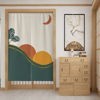 HKM-650259 Customizable Fabric Door Curtain with Telescopic Rod & Magnet - Multiple Sizes and Styles Available