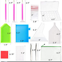 HKM-650387 5D Diamond Painting Tool Kit for Adults and Children - 96 Pieces with Storage Box and Accessories