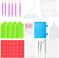 HKM-650387 5D Diamond Painting Tool Kit for Adults and Children - 96 Pieces with Storage Box and Accessories