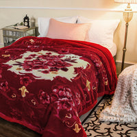 HKM-650515 Flannel Plant Pattern Blanket for Single Dorm Bedding - Winter Comfort Quilt, 200x230cm