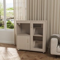 HKM-650707 4-Tier Wooden Guinea Pig and Hamster Cage with Lockers and Acrylic Windows