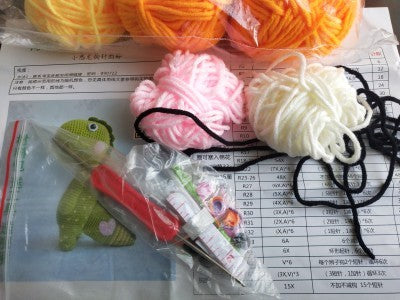 HKM-650707 Handmade DIY Wool Little Dinosaur Material Kit - 35cm Milk Cotton, Unfinished Project