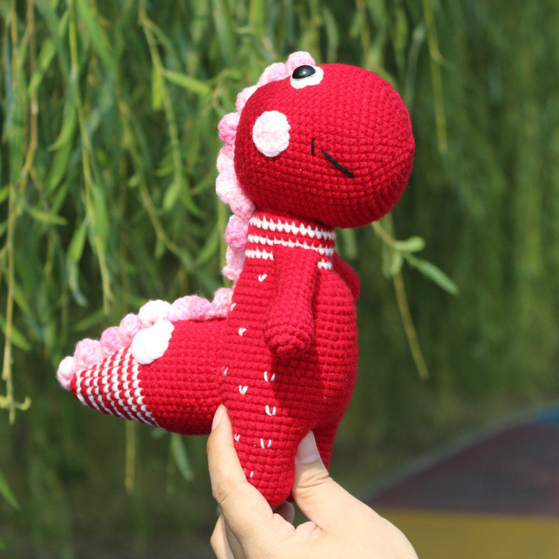 HKM-650707 Handmade DIY Wool Little Dinosaur Material Kit - 35cm Milk Cotton, Unfinished Project