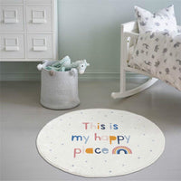HKM-650771 Cartoon-Themed Round Soft Carpet for Children's Rooms, Multiple Sizes Available