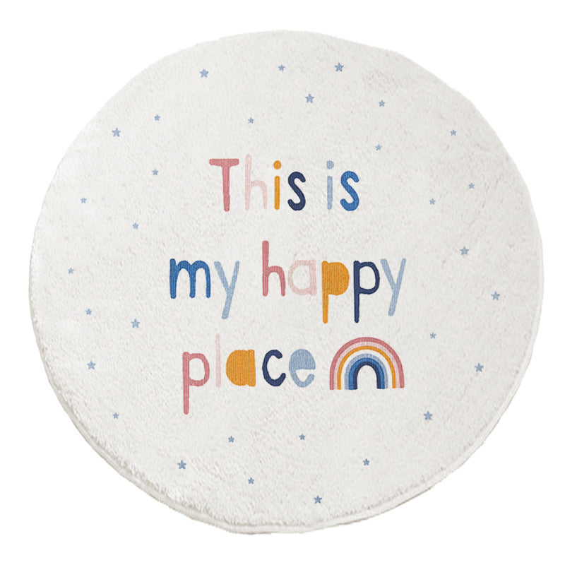 HKM-650771 Cartoon-Themed Round Soft Carpet for Children's Rooms, Multiple Sizes Available