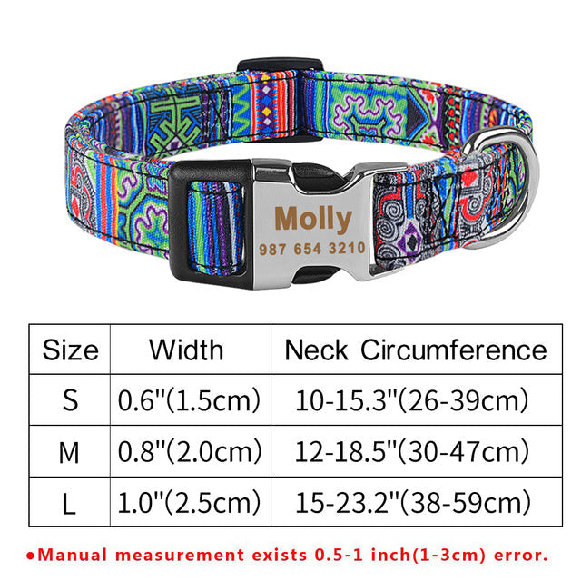 HKM-650899 Personalized Adjustable Eco-friendly Microfiber Dog Collar with Engraved ID Tag