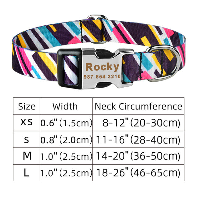 HKM-650899 Personalized Adjustable Eco-friendly Microfiber Dog Collar with Engraved ID Tag