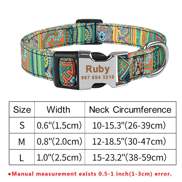 HKM-650899 Personalized Adjustable Eco-friendly Microfiber Dog Collar with Engraved ID Tag