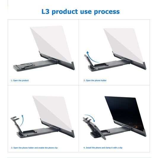 HKM-650963 12 Inch Mobile Phone Screen Amplifier Stand with Eye Protection for Home and Office
