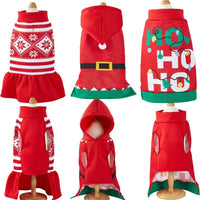HKM-650963 Christmas-Themed Hooded Pet Sweater with Lights and Skirt for Dogs, Multiple Sizes Available