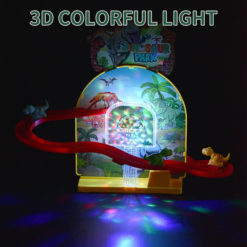 HKM-650963 Magnetic Suspension Dinosaur Slide Puzzle Track Toy with Lights and Music for Ages 3+