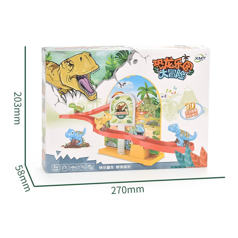 HKM-650963 Magnetic Suspension Dinosaur Slide Puzzle Track Toy with Lights and Music for Ages 3+