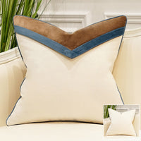 HKM-651027 Geometric Modern Minimalist Pillow in Blue, White, and Brown for Versatile Home Decor
