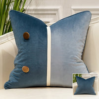 HKM-651027 Geometric Modern Minimalist Pillow in Blue, White, and Brown for Versatile Home Decor