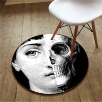 HKM-651091 Round Polyester Fiber Living Room Doormat in European Classic Style
