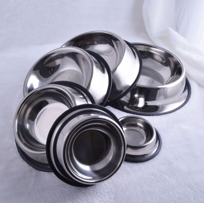 HKM-651219 Stainless Steel Non-Slip Pet Bowls - Multiple Sizes Available