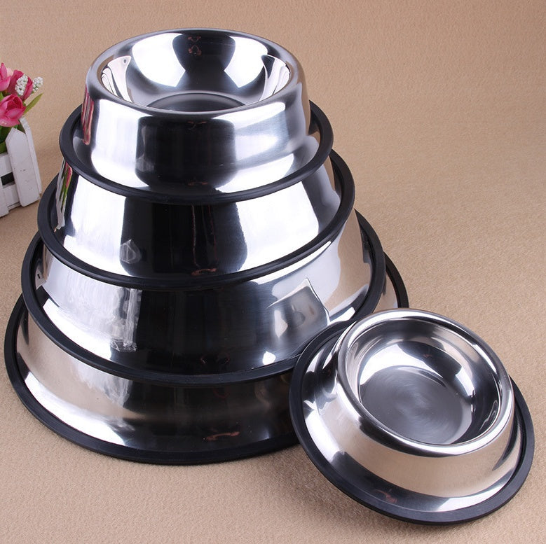 HKM-651219 Stainless Steel Non-Slip Pet Bowls - Multiple Sizes Available