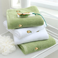 HKM-651283 Full Embroidery Pure Cotton Bath Towel in Avocado Color Options