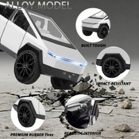 HKM-651347 Diecast 1:32 Scale Cybertruck Pickup Model with Sound & Light, Opening Doors, Ideal for Collectors
