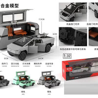HKM-651347 Diecast 1:32 Scale Cybertruck Pickup Model with Sound & Light, Opening Doors, Ideal for Collectors