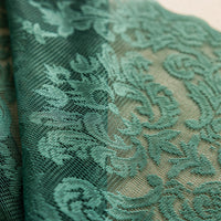 HKM-651411 Dark Green Lace Curtain - Semi-Sunshade, Polyester, 145cm Width