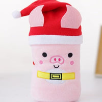 HKM-651475 Cozy Flannel Christmas Pig Hat, Polyester Fiber, 80*100CM