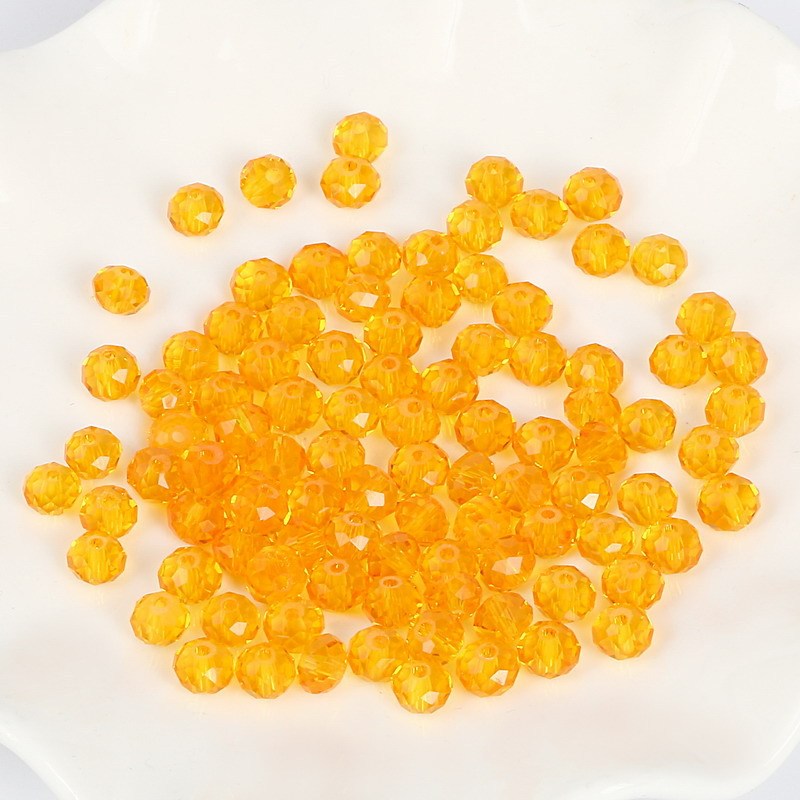 HKM-651539 4mm Artificial Crystal Wheel Beads in Assorted Colors - 50 Pieces