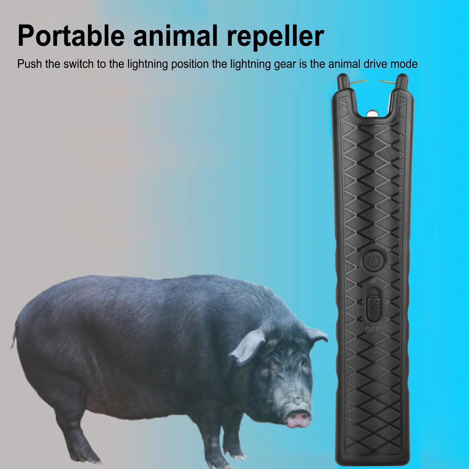 HKM-651539 Handheld Livestock Repeller with USB Charging - Efficient Animal Movement and Control