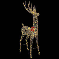 HKM-651667 Warm White 3D Reindeer Decorative Sculpture - 180 cm PET Indoor Holiday Décor