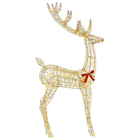 HKM-651667 Warm White 3D Reindeer Decorative Sculpture - 180 cm PET Indoor Holiday Décor
