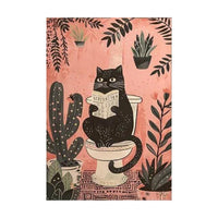 HKM-651795 Funny Black Cat Reading Canvas Art - Decorative Painting for Home Decor