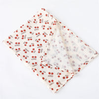 HKM-651859 Pure Cotton Gauze Baby Blanket with Animal and Floral Patterns - 85x65cm for Year-Round Comfort