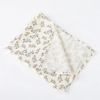 HKM-651859 Pure Cotton Gauze Baby Blanket with Animal and Floral Patterns - 85x65cm for Year-Round Comfort