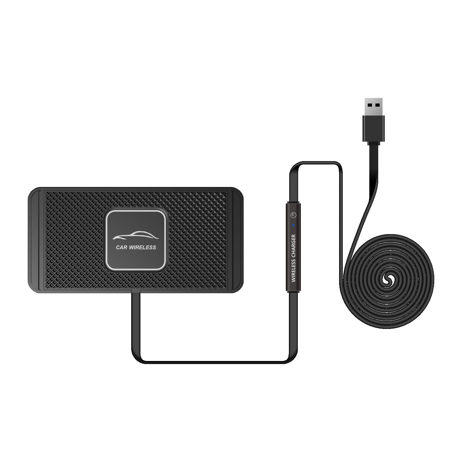 HKM-651923 Wireless Car Charger with Anti-Skid Pad for Smartphones, Supports 5W, 7.5W, 10W Charging