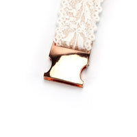 HKM-652051 Lace Flower Chest Harness and Leash Set for Cats and Dogs - White, Polyester Material
