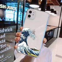 HKM-652115 Abstract Art Line Wave Phone Case for Huawei with Airbag Anti-Fall Protection