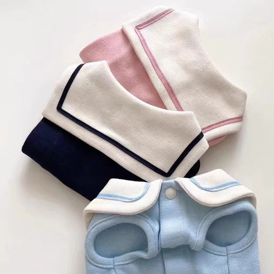 HKM-652115 Sailor Collar Thin Vest for Pets in Multiple Colors and Sizes