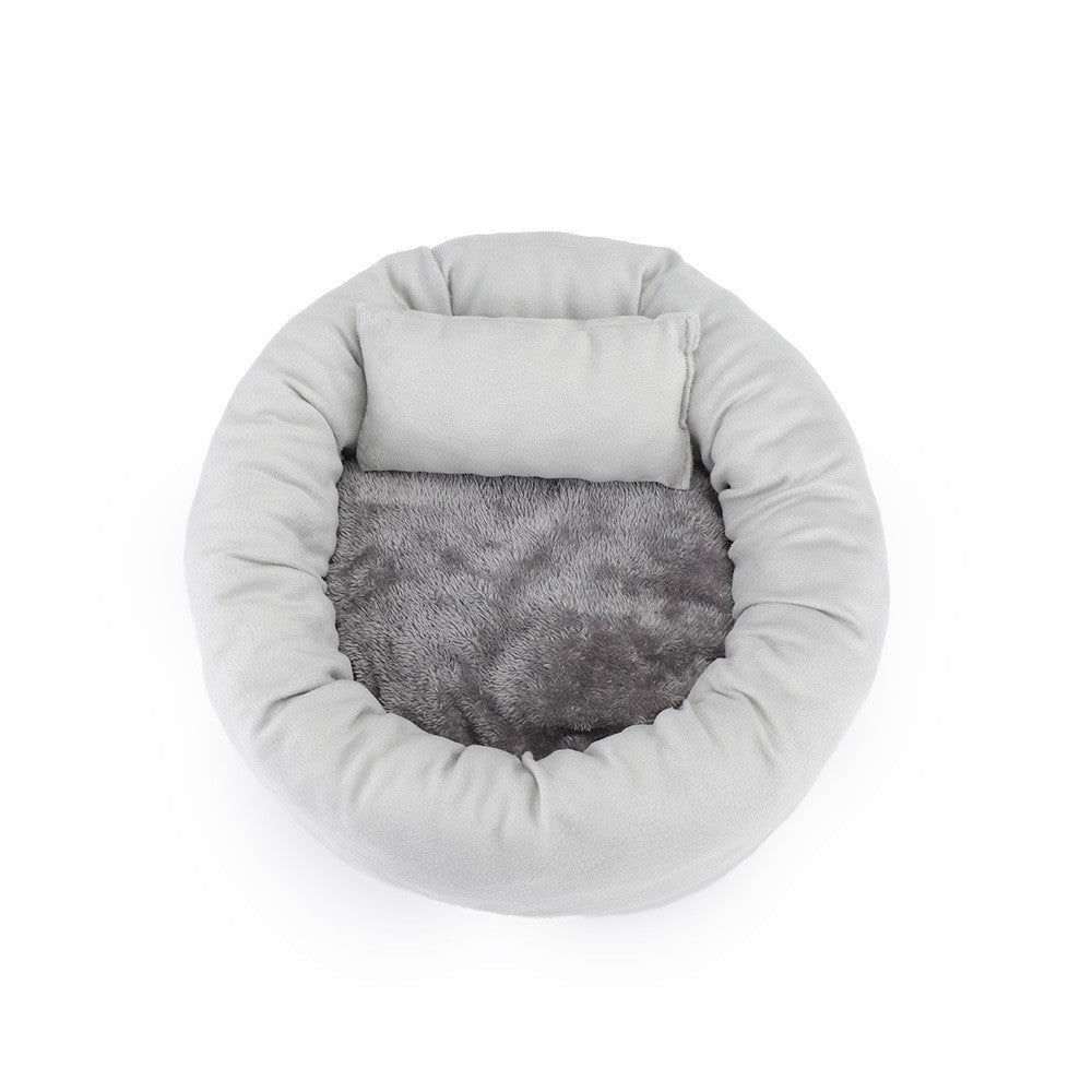 HKM-652243 Cat and Dog Kennel Egg Tart Pet Nest Crystal Super Soft Winter Warm Indoor Pet Bed