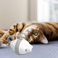 HKM-652307 Rolling Mouse Cat Toy Automatic Moving Mouses Glow Feather Electric Teasing Stick Lrregular Running Pet Products