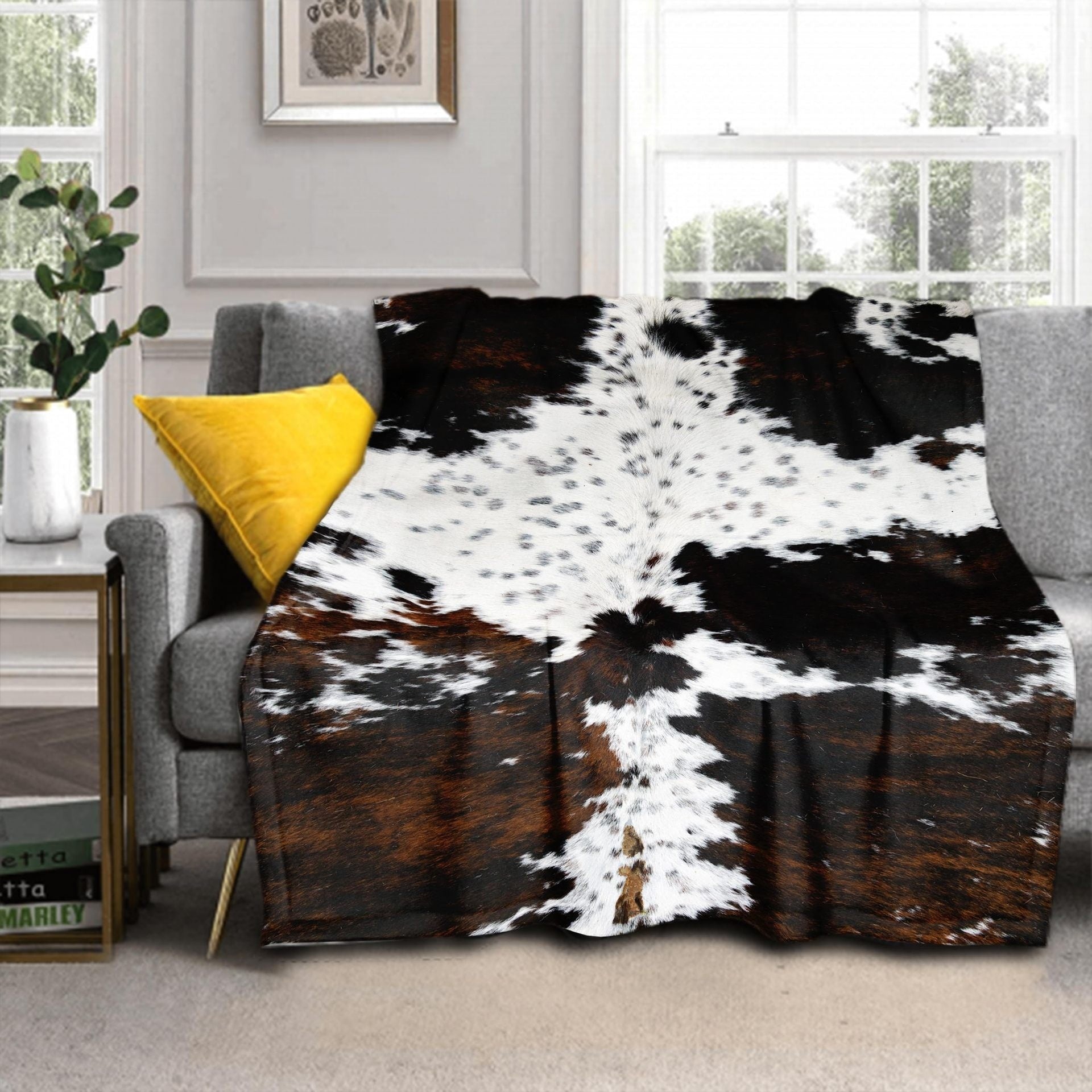 HKM-652499 Cows Pattern Printed Flannel Blanket, 100X150cm, Multiple Color Options Available