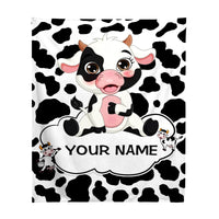 HKM-652499 Cows Pattern Printed Flannel Blanket, 100X150cm, Multiple Color Options Available
