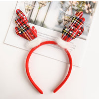 HKM-652627 Cute Antler Headband for Kids - Fabric Santa and Cartoon Character Design, 12cm x 13.5cm