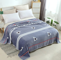 HKM-652691 Cloud Mink Down Flannel Coral Fleece Blanket - Soft, Warm, Dual-Purpose, Multiple Designs Available
