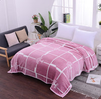 HKM-652691 Cloud Mink Down Flannel Coral Fleece Blanket - Soft, Warm, Dual-Purpose, Multiple Designs Available