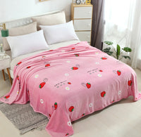 HKM-652691 Cloud Mink Down Flannel Coral Fleece Blanket - Soft, Warm, Dual-Purpose, Multiple Designs Available