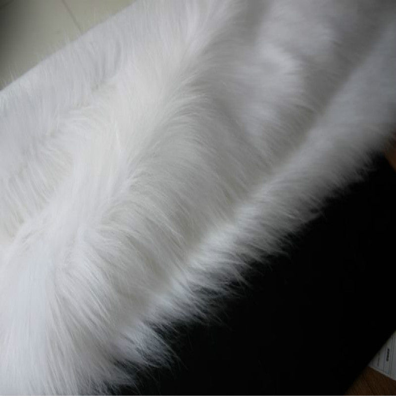 HKM-652691 Plush White Decorative Blanket for All Genders, Soft Viscose Fabric, Thick Design