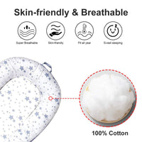 HKM-652691 Portable Washable Crib Middle Bed for Infants, All-Season Cotton Fabric, 80 x 50 cm