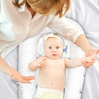 HKM-652691 Portable Washable Crib Middle Bed for Infants, All-Season Cotton Fabric, 80 x 50 cm