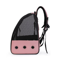 HKM-652883 Personalized Mesh Pocket Pet Backpack in Black, Pink, and Brown
